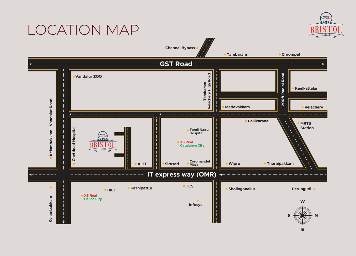 Alamo XS Real Bristol Location Map